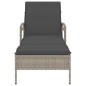 vidaXL Sonnenliege mit Auflage Hellgrau 63x200x81 cm Poly Rattan vidaXL Sonnenliege mit Auflage Hellgrau 63x200x81 cm Poly Rattan