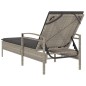 vidaXL Sonnenliege mit Auflage Hellgrau 63x200x81 cm Poly Rattan vidaXL Sonnenliege mit Auflage Hellgrau 63x200x81 cm Poly Rattan