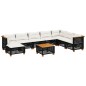 vidaXL 9-tlg. Garten-Sofagarnitur mit Kissen Schwarz Poly Rattan vidaXL 9-tlg. Garten-Sofagarnitur mit Kissen Schwarz Poly Rattan