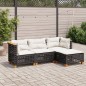 vidaXL 4-tlg. Garten-Sofagarnitur mit Kissen Schwarz Poly Rattan vidaXL 4-tlg. Garten-Sofagarnitur mit Kissen Schwarz Poly Rattan