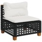 vidaXL 4-tlg. Garten-Sofagarnitur mit Kissen Schwarz Poly Rattan vidaXL 4-tlg. Garten-Sofagarnitur mit Kissen Schwarz Poly Rattan