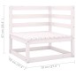 vidaXL 11-tlg. Garten-Lounge-Set mit Kissen Weiß Kiefer Massivholz