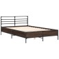 vidaXL Bettgestell Braun Eichen-Optik 140x200 cm Holzwerkstoff Metall vidaXL Bettgestell Braun Eichen-Optik 140x200 cm Holzwerkstoff Metall