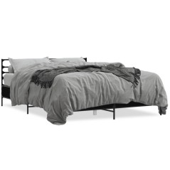 vidaXL Bettgestell Schwarz 160x200 cm Holzwerkstoff und Metall