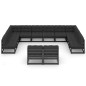 12-tlg. Garten-Lounge-Set mit Kissen Schwarz Kiefer Massivholz 12-tlg. Garten-Lounge-Set mit Kissen Schwarz Kiefer Massivholz