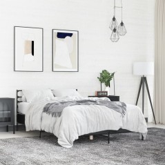 vidaXL Bettgestell Schwarz 120x190 cm Holzwerkstoff und Metall