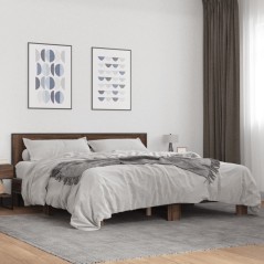 vidaXL Bettgestell Braun Eichen-Optik 200x200 cm Holzwerkstoff Metall