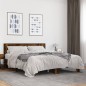 vidaXL Bettgestell Räuchereiche 150x200 cm Holzwerkstoff und Metall vidaXL Bettgestell Räuchereiche 150x200 cm Holzwerkstoff und Metall