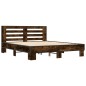vidaXL Bettgestell Räuchereiche 150x200 cm Holzwerkstoff und Metall vidaXL Bettgestell Räuchereiche 150x200 cm Holzwerkstoff und Metall