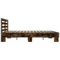 vidaXL Bettgestell Räuchereiche 150x200 cm Holzwerkstoff und Metall vidaXL Bettgestell Räuchereiche 150x200 cm Holzwerkstoff und Metall