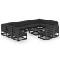 vidaXL 13-tlg. Garten-Lounge-Set mit Kissen Schwarz Massivholz Kiefer vidaXL 13-tlg. Garten-Lounge-Set mit Kissen Schwarz Massivholz Kiefer
