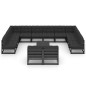 vidaXL 13-tlg. Garten-Lounge-Set mit Kissen Schwarz Massivholz Kiefer vidaXL 13-tlg. Garten-Lounge-Set mit Kissen Schwarz Massivholz Kiefer