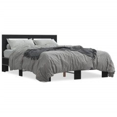 vidaXL Bettgestell Schwarz 120x190 cm Holzwerkstoff und Metall