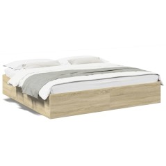 vidaXL Bettgestell Sonoma-Eiche 180x200 cm Holzwerkstoff