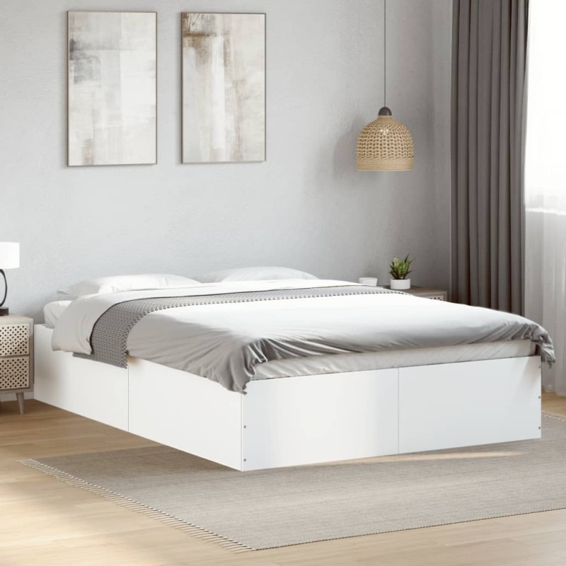 vidaXL Bettgestell Weiß 120x190 cm Holzwerkstoff