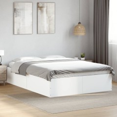 vidaXL Bettgestell Weiß 140x190 cm Holzwerkstoff