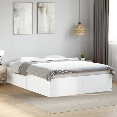 vidaXL Bettgestell Weiß 140x200 cm Holzwerkstoff