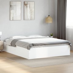 vidaXL Bettgestell Weiß 160x200 cm Holzwerkstoff