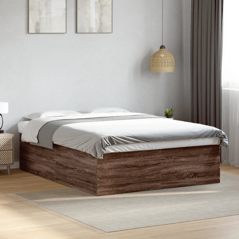 vidaXL Bettgestell Braun Eichen-Optik 160x200 cm Holzwerkstoff vidaXL Bettgestell Braun Eichen-Optik 160x200 cm Holzwerkstoff