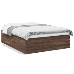 vidaXL Bettgestell Braun Eichen-Optik 160x200 cm Holzwerkstoff