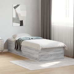vidaXL Bettgestell Grau Sonoma 90x190 cm Holzwerkstoff