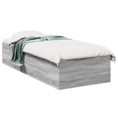 vidaXL Bettgestell Grau Sonoma 90x190 cm Holzwerkstoff