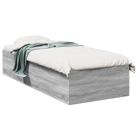 vidaXL Bettgestell Grau Sonoma 90x190 cm Holzwerkstoff