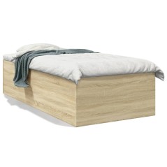 vidaXL Bettgestell Sonoma-Eiche 100x200 cm Holzwerkstoff