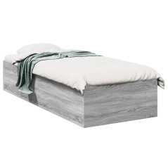 vidaXL Bettgestell Grau Sonoma 90x200 cm Holzwerkstoff