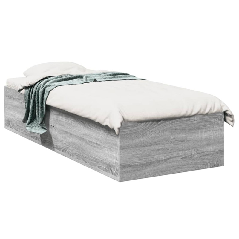 vidaXL Bettgestell Grau Sonoma 90x200 cm Holzwerkstoff vidaXL Bettgestell Grau Sonoma 90x200 cm Holzwerkstoff
