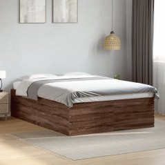 vidaXL Bettgestell Braun Eichen-Optik 120x190 cm Holzwerkstoff