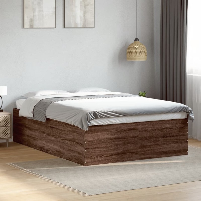 vidaXL Bettgestell Braun Eichen-Optik 120x190 cm Holzwerkstoff vidaXL Bettgestell Braun Eichen-Optik 120x190 cm Holzwerkstoff