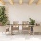 vidaXL Gartentisch mit Glasplatte Beige 190x80x75 cm Poly Rattan vidaXL Gartentisch mit Glasplatte Beige 190x80x75 cm Poly Rattan