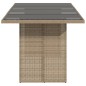 vidaXL Gartentisch mit Glasplatte Beige 190x80x75 cm Poly Rattan vidaXL Gartentisch mit Glasplatte Beige 190x80x75 cm Poly Rattan