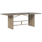 vidaXL Gartentisch mit Glasplatte Beige 190x80x75 cm Poly Rattan vidaXL Gartentisch mit Glasplatte Beige 190x80x75 cm Poly Rattan