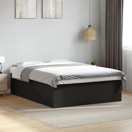vidaXL Bettgestell Schwarz 150x200 cm Holzwerkstoff