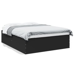 vidaXL Bettgestell Schwarz 150x200 cm Holzwerkstoff