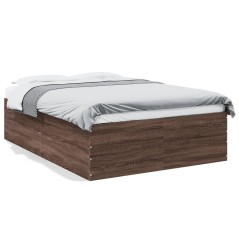 vidaXL Bettgestell Braun Eichen-Optik 120x200 cm Holzwerkstoff