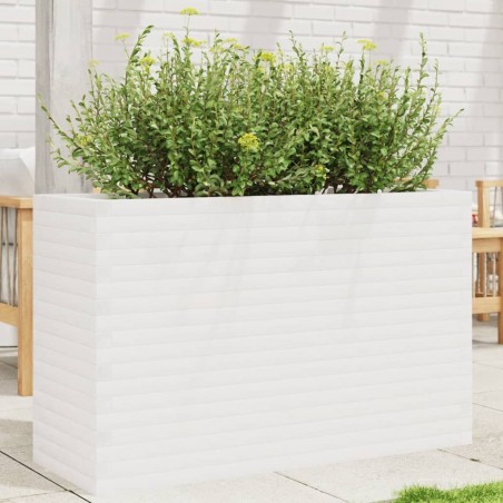 vidaXL Pflanzkübel Weiß 110x40x68,5 cm Massivholz Kiefer