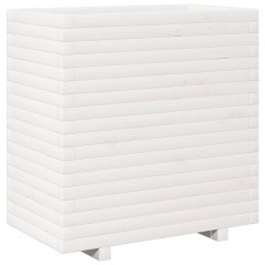 vidaXL Pflanzkübel Weiß 70x40x72,5 cm Massivholz Kiefer