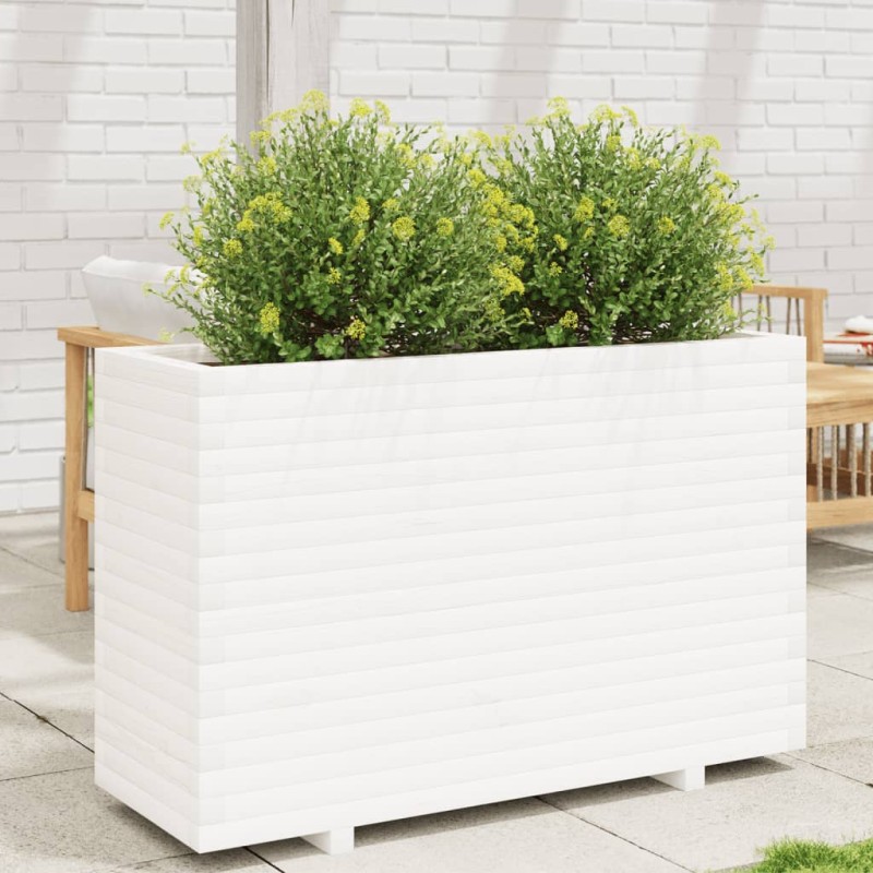 vidaXL Pflanzkübel Weiß 110x40x72,5 cm Massivholz Kiefer vidaXL Pflanzkübel Weiß 110x40x72,5 cm Massivholz Kiefer