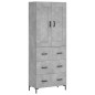 Highboard Betongrau 69,5x34x180 cm Holzwerkstoff Highboard Betongrau 69,5x34x180 cm Holzwerkstoff