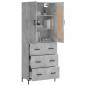 Highboard Betongrau 69,5x34x180 cm Holzwerkstoff Highboard Betongrau 69,5x34x180 cm Holzwerkstoff