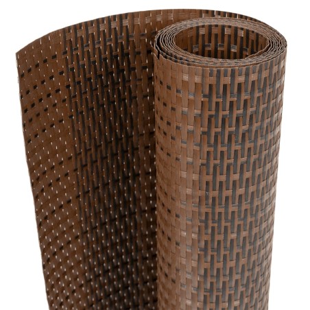 vidaXL Balkon-Sichtschutz Braun und Schwarz 600x90 cm Poly Rattan