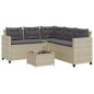 vidaXL Gartensofa in L-Form mit Tisch und Kissen Hellgrau Poly Rattan vidaXL Gartensofa in L-Form mit Tisch und Kissen Hellgrau Poly Rattan
