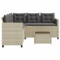 vidaXL Gartensofa in L-Form mit Tisch und Kissen Hellgrau Poly Rattan vidaXL Gartensofa in L-Form mit Tisch und Kissen Hellgrau Poly Rattan
