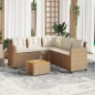vidaXL Gartensofa in L-Form mit Tisch und Kissen Beige Poly Rattan vidaXL Gartensofa in L-Form mit Tisch und Kissen Beige Poly Rattan