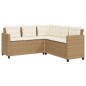 vidaXL Gartensofa in L-Form mit Tisch und Kissen Beige Poly Rattan vidaXL Gartensofa in L-Form mit Tisch und Kissen Beige Poly Rattan