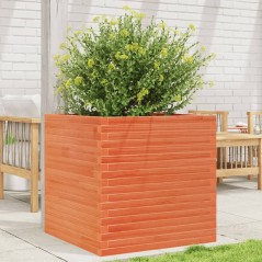 vidaXL Pflanzkübel Wachsbraun 70x70x68,5 cm Massivholz Kiefer