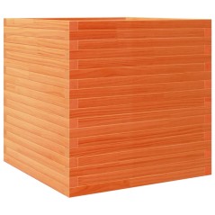 vidaXL Pflanzkübel Wachsbraun 70x70x68,5 cm Massivholz Kiefer